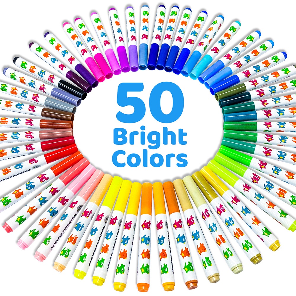 Jar Meló - Washable Markers - Non-Toxic - 50 Colours - Image 2
