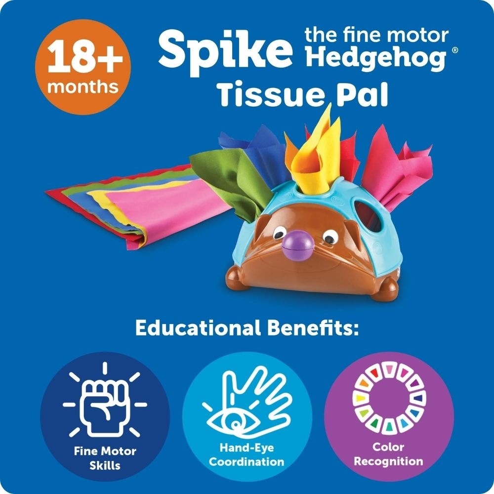 Learning Resources - Spike The Fine Motor Hedgehog® Tissue Pal™ Sensory Toy - Image 5