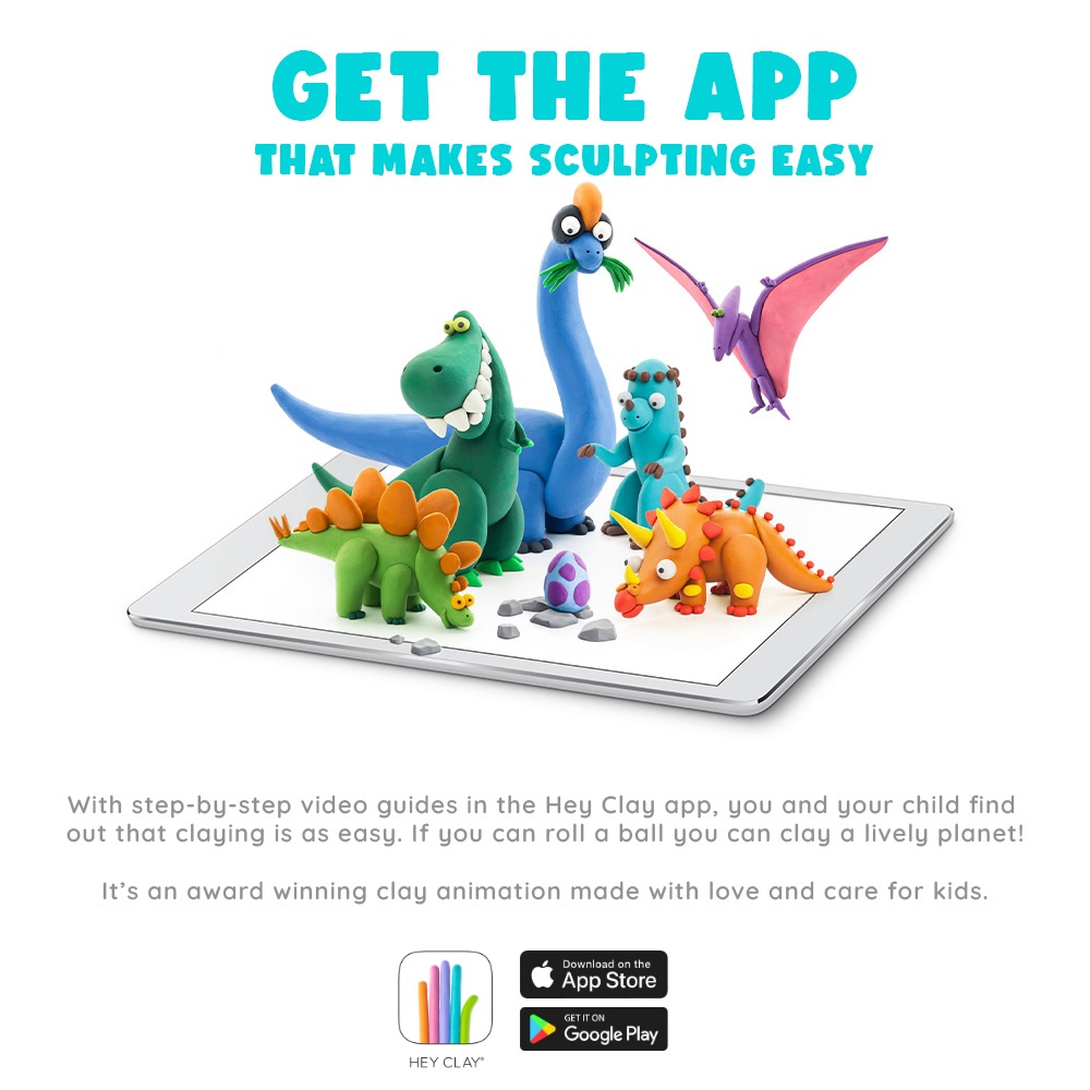 Hey Clay - Modelling Air-Dry Clay with Fun Interactive App - Dinos, 15 cans - Image 7