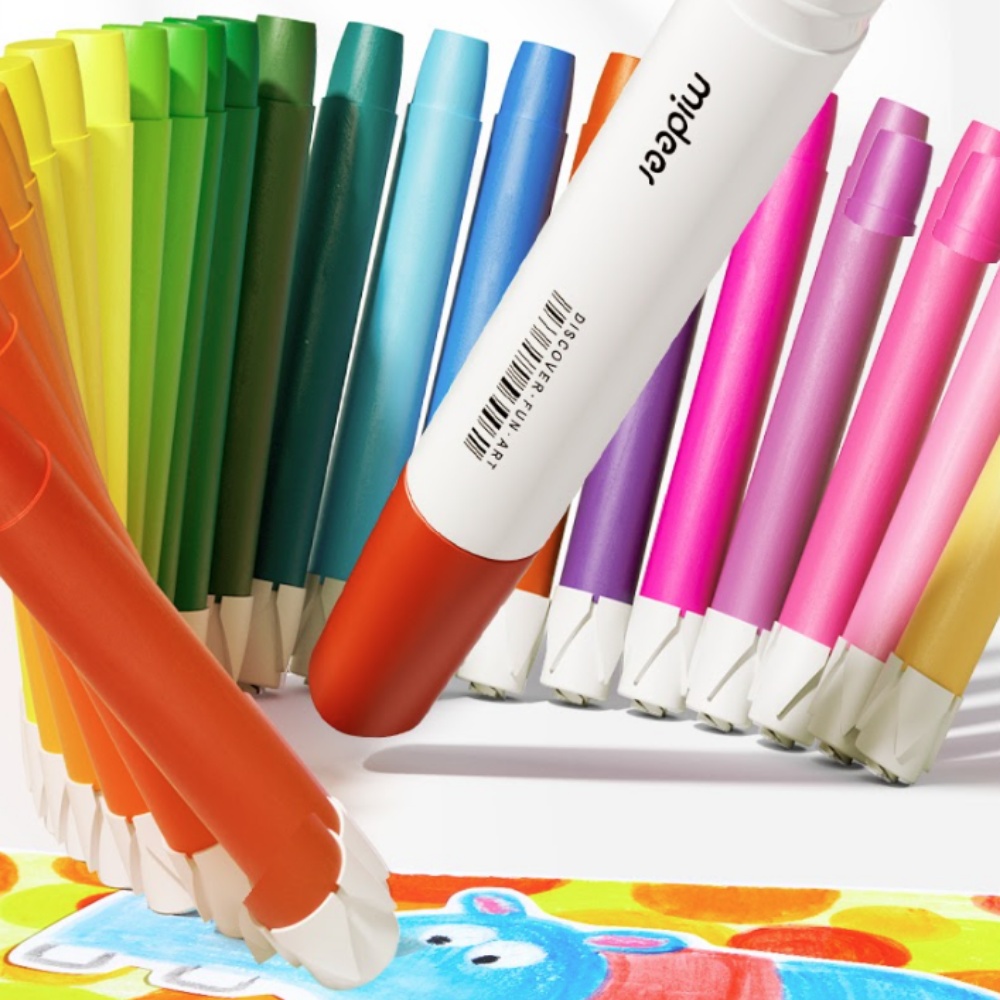 Mideer - Silky Quick - Dry Crayons - 8 Colours - Image 3