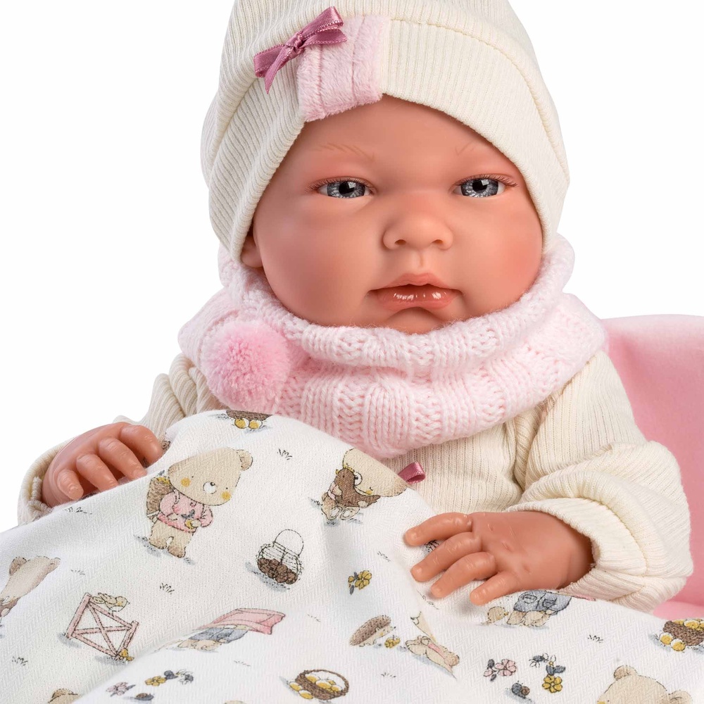 Llorens - Anatomically Correct Baby Girl Doll with Outfit & Sleeping-Bag: Nica - 40cm - Image 2