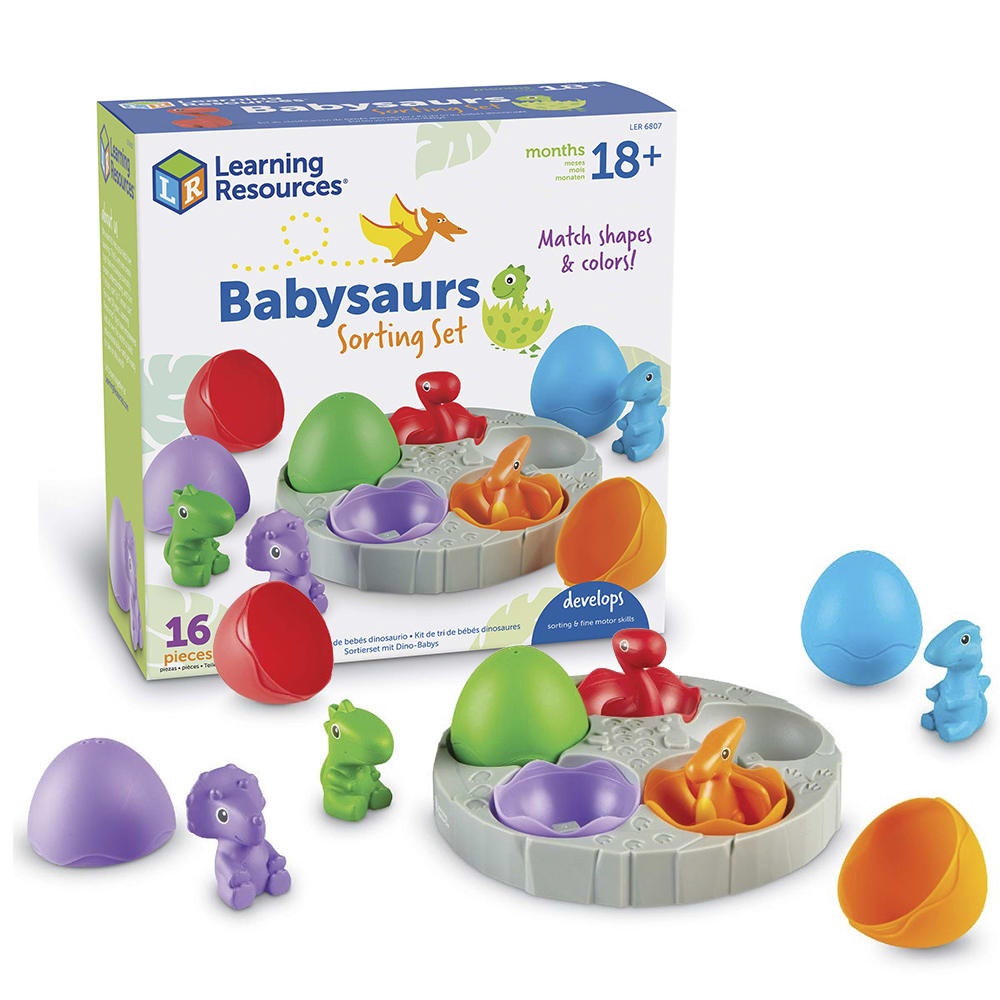 Learning Resources - Babysaurs Dinosaur Set: Counting Colour Sorting Toy for Toddlers