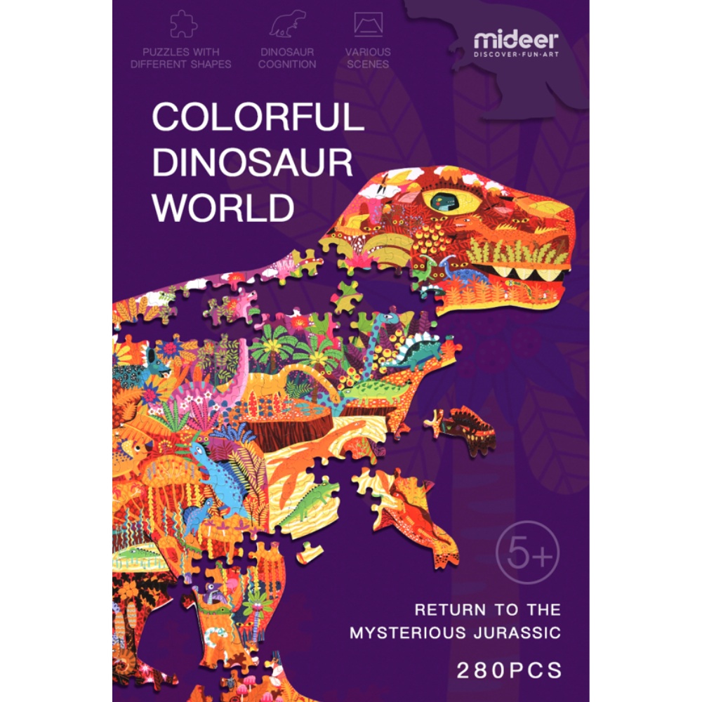 Mideer - Dinosaur Shaped Kids Jigsaw Puzzle - 280pcs - Image 6