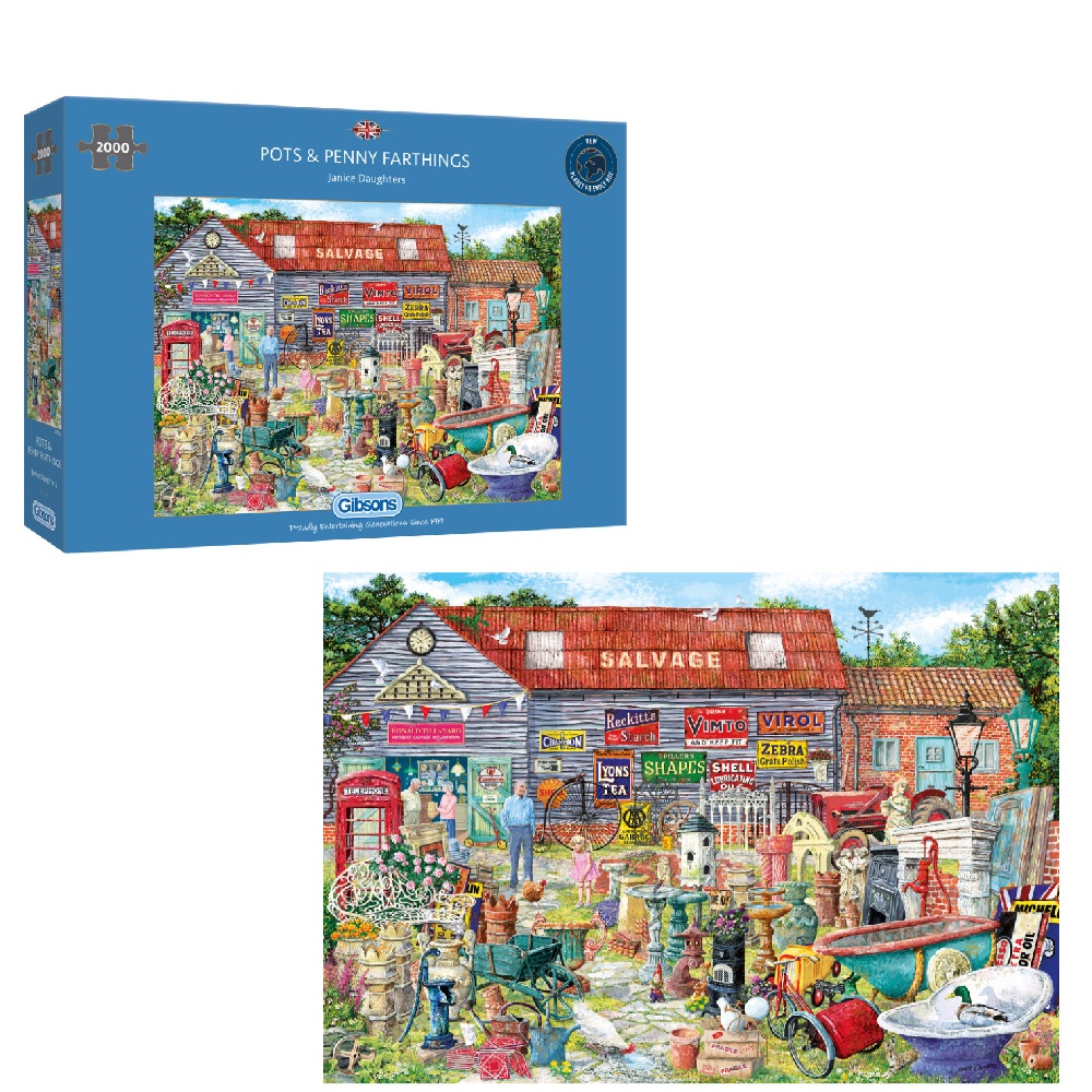 Gibsons - Pots and Penny Farthings - 2000 Piece Jigsaw Puzzle - Image 5