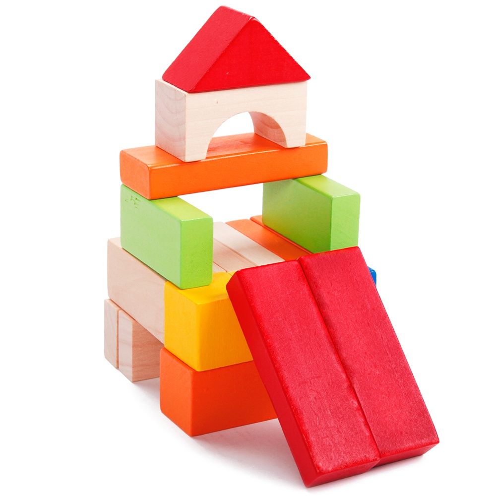 Classic World - Wooden Building Blocks with Sorting Lid - 100pcs - Image 5