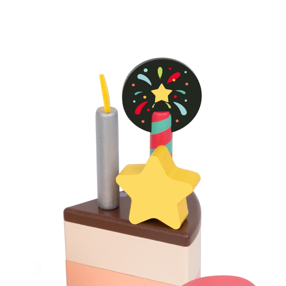 Classic World - Pretend & Play - Chocolate Birthday Cake - 19pcs - Image 5