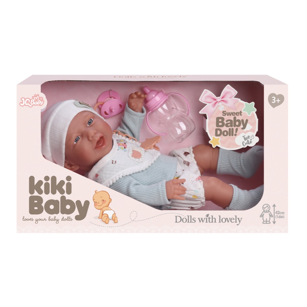 Baby Doll with Vinyl Body, Clothing & Bottle - 40cm