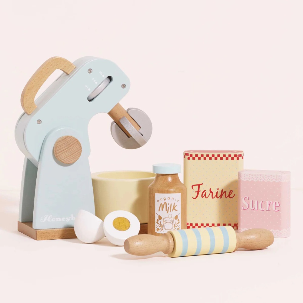Le Toy Van - Wooden Bakers Mixer Set - 8pcs - Image 3