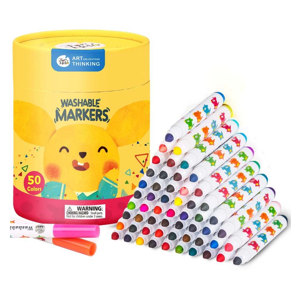Jar Meló - Washable Markers - Non-Toxic - 50 Colours