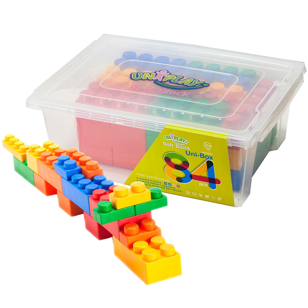 Greenbean - Jumbo Soft Blocks - Mixed - 84pcs - Container -**