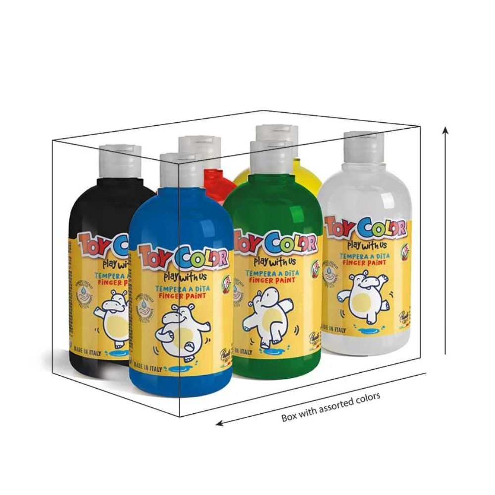 Toy Color - Superwashable Ready-Mix Non-Toxic Fingerpaint - Bulk Pack 6 x 500ml - Image 2