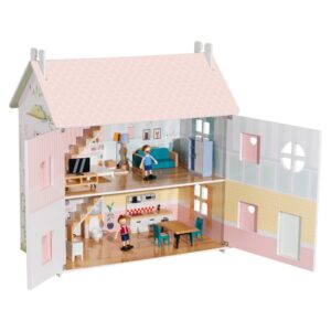 TookyToy - 2-Storey Wooden Doll House & Accessories
