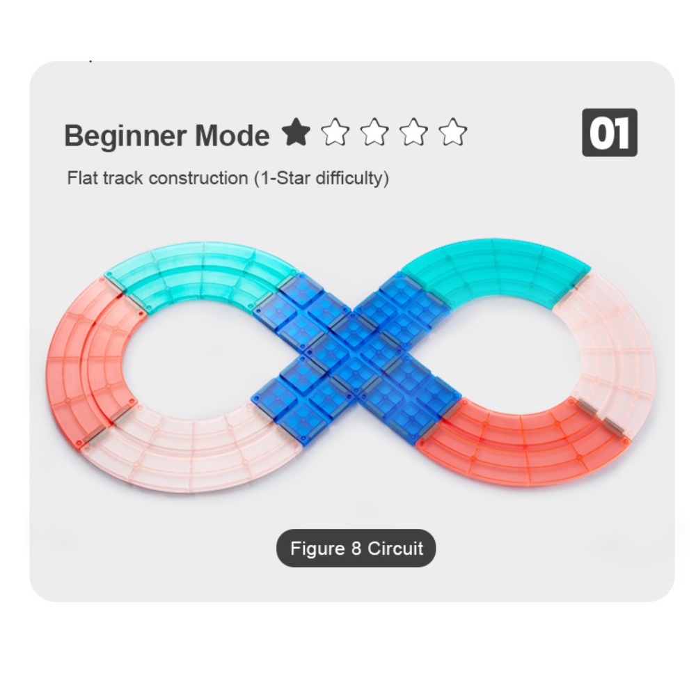 Mideer - Racing Track Grooved Magnetic Tiles Building Set - Image 6