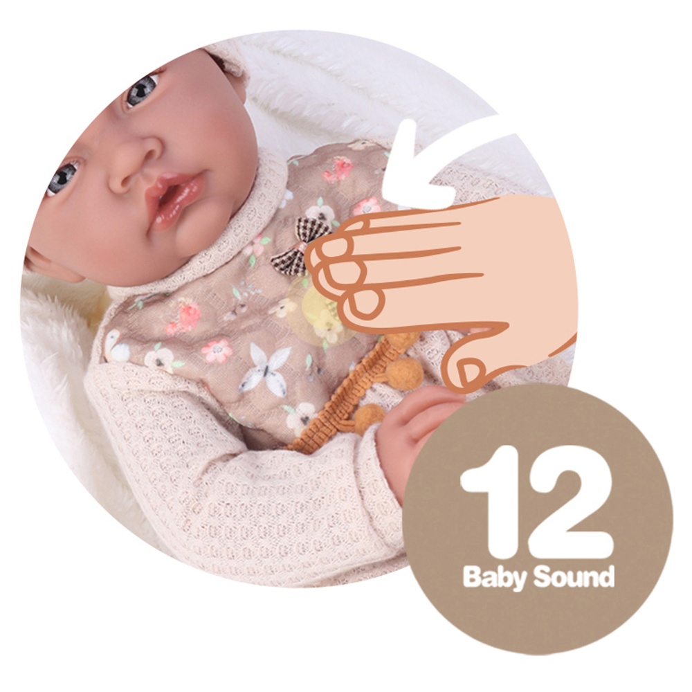 Baby Girl Doll with 12 Sounds - Soft Cotton Body - 40cm - Image 3