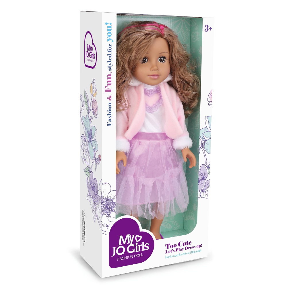 Fashion Doll - Brown Hair, Skirt & Ballerina Flats - 46cm-**