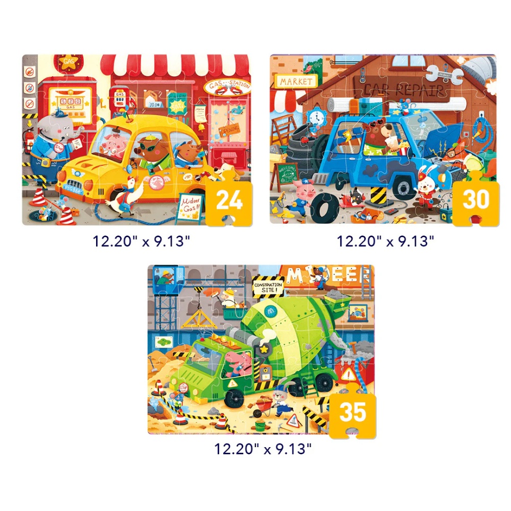 Mideer - Level Up Jigsaw Puzzle for Kids - 3-in-1 - Level 3 City Teamers - Image 3
