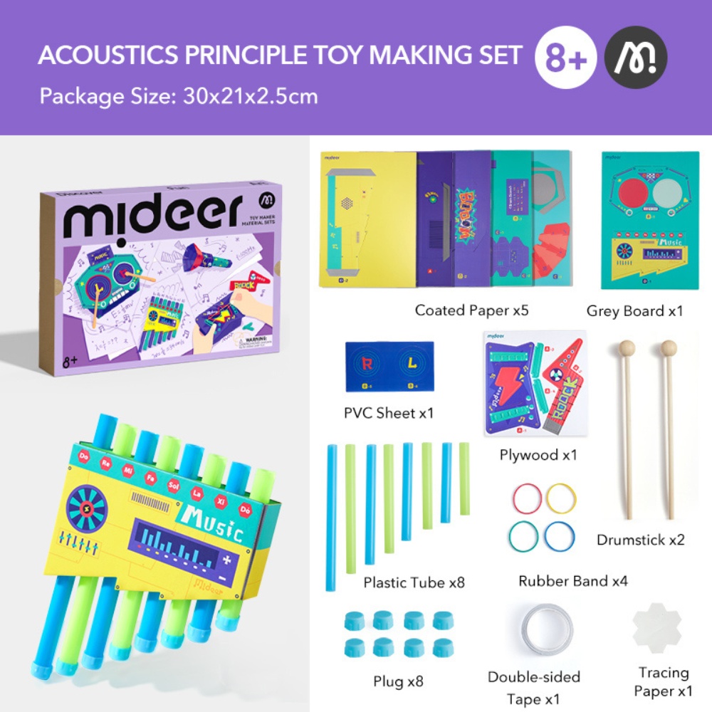 Mideer - DIY Kids Science Kit - Acoustics: Build Your Own Music Instruments - Image 2