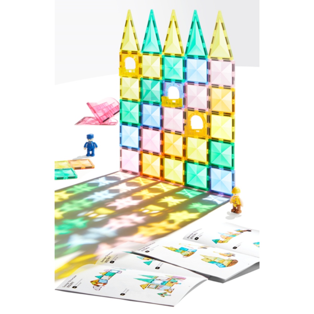 Mideer - Colourful Magnetic Tiles Building Set - Our Family - 32pcs - Image 6