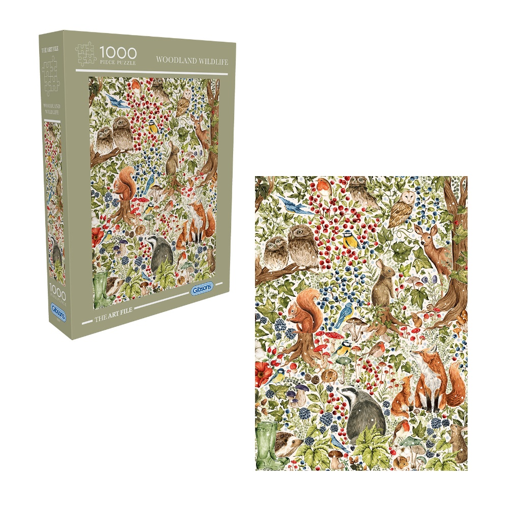 Gibsons - The Art File: Woodland Wildlife - 1000 Piece Jigsaw Puzzle - Image 5