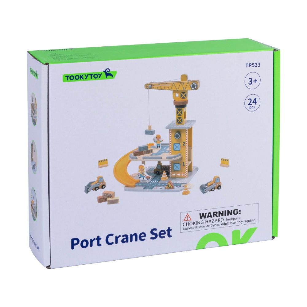 TookyToy - Pretend Play Port Crane Toy Set - 24 Pieces - Image 10