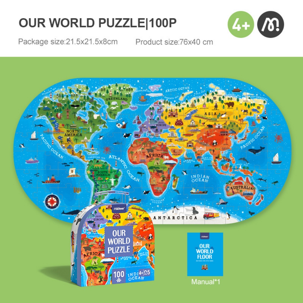 Mideer - Gift Box Jigsaw Puzzle for Kids - Our World - 100 Pieces - Image 2