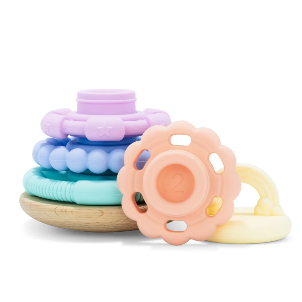 Jellystone Designs - Rainbow Wobble Stacker Silicone Toy - Pastel - Image 2