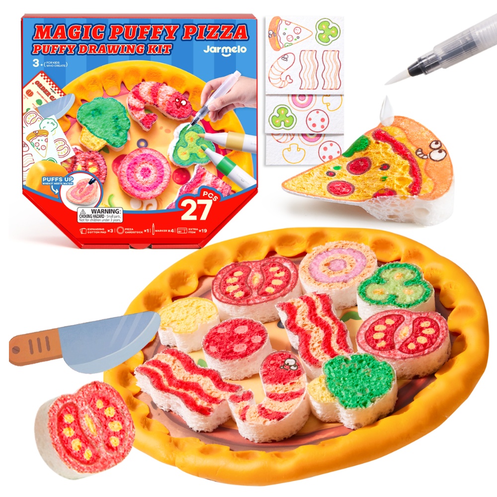 Jar Meló - Magic Puffy Pizza Kit - 3D Art & Pretend Play Cooking Set - Image 3