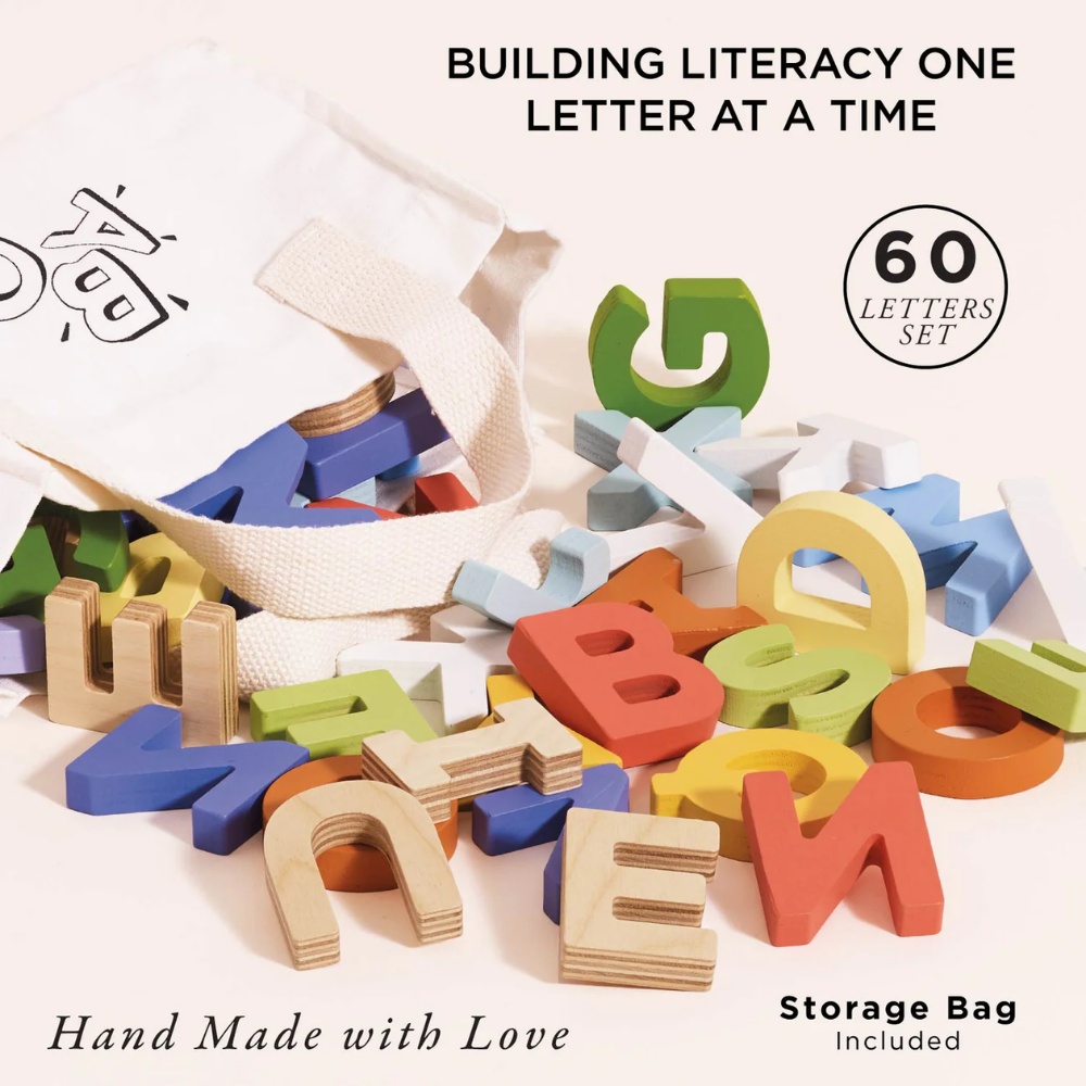 Le Toy Van - Wooden Alphabet Set & Bag - 60 Letters - Image 2