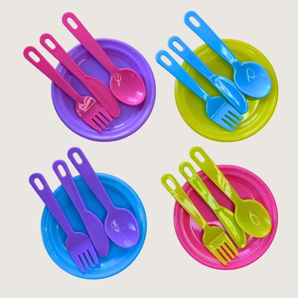 Greenbean - Pretend & Play Tea & Dinner Set - Pastel - 34pcs - Image 4