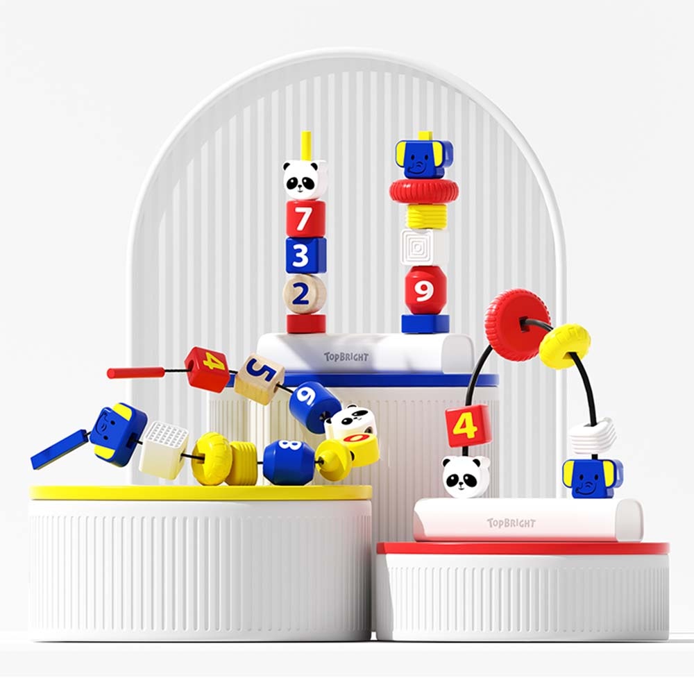 TopBright 3-in-1 Fine Motor Activity - Stack, Lace & Maze Toy For Toddlers - Image 3