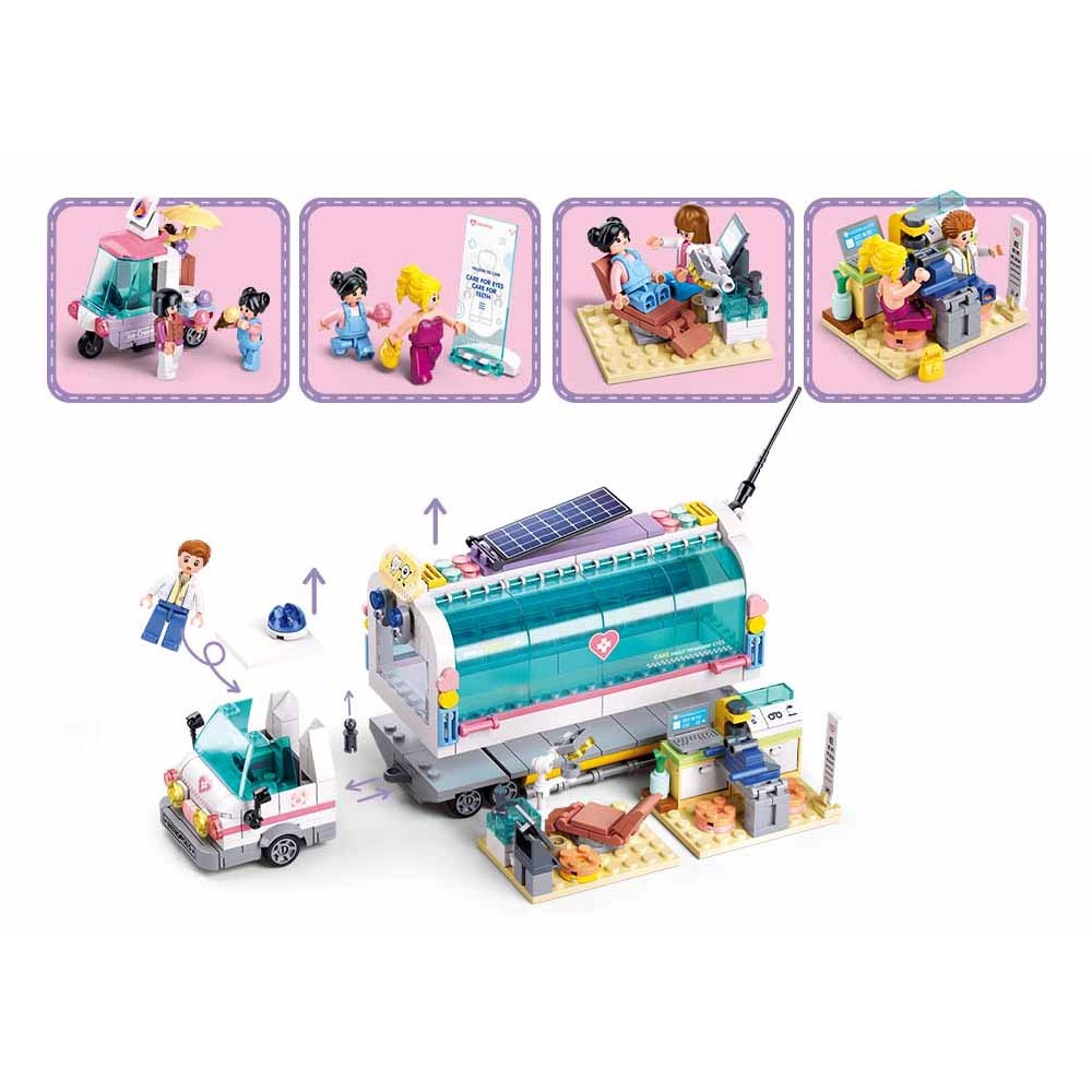 Sluban Building Set: Metropolis Pull Back - Mobile Nursing Car - 277 Pieces - Image 4