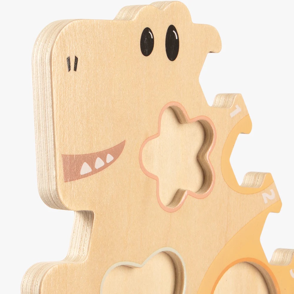 TopBright - Happy Dinosaur - Wooden Shape Sorting Activity Toy - 16pcs - Image 5