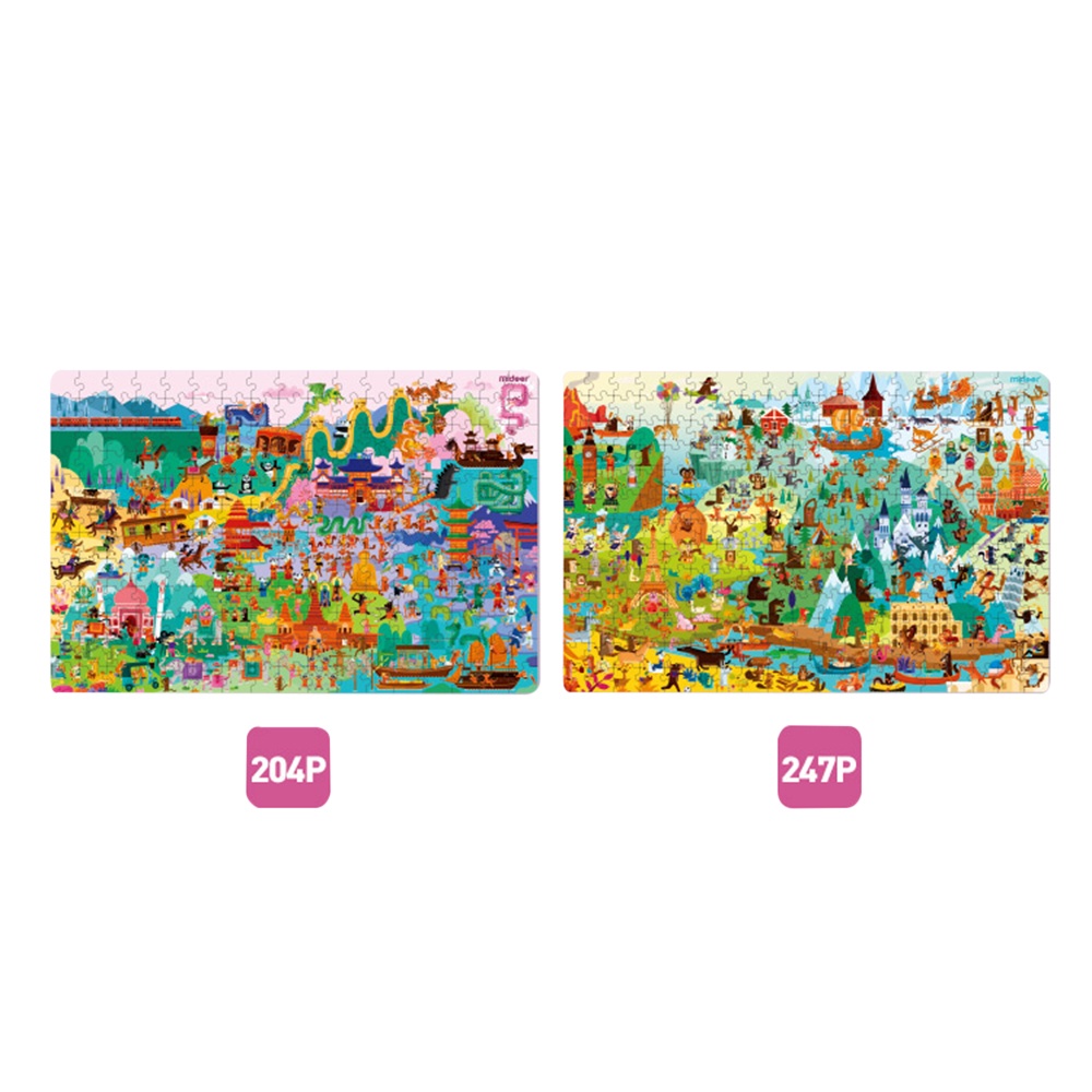Mideer - Level Up Jigsaw Puzzle for Kids - 2-in-1 - Level 7 Human Geography - Image 2