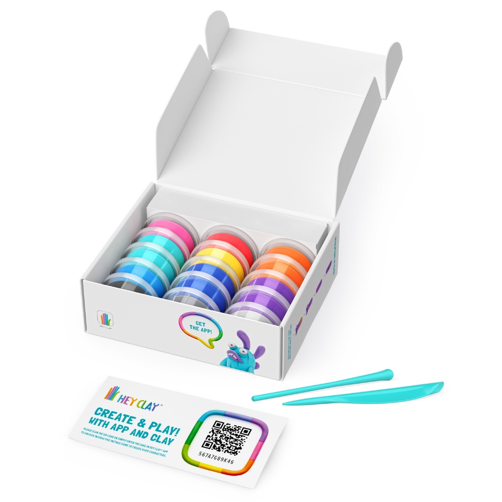 Hey Clay - Modelling Air-Dry Clay with Fun Interactive App - Beasts, 15 cans - Image 7