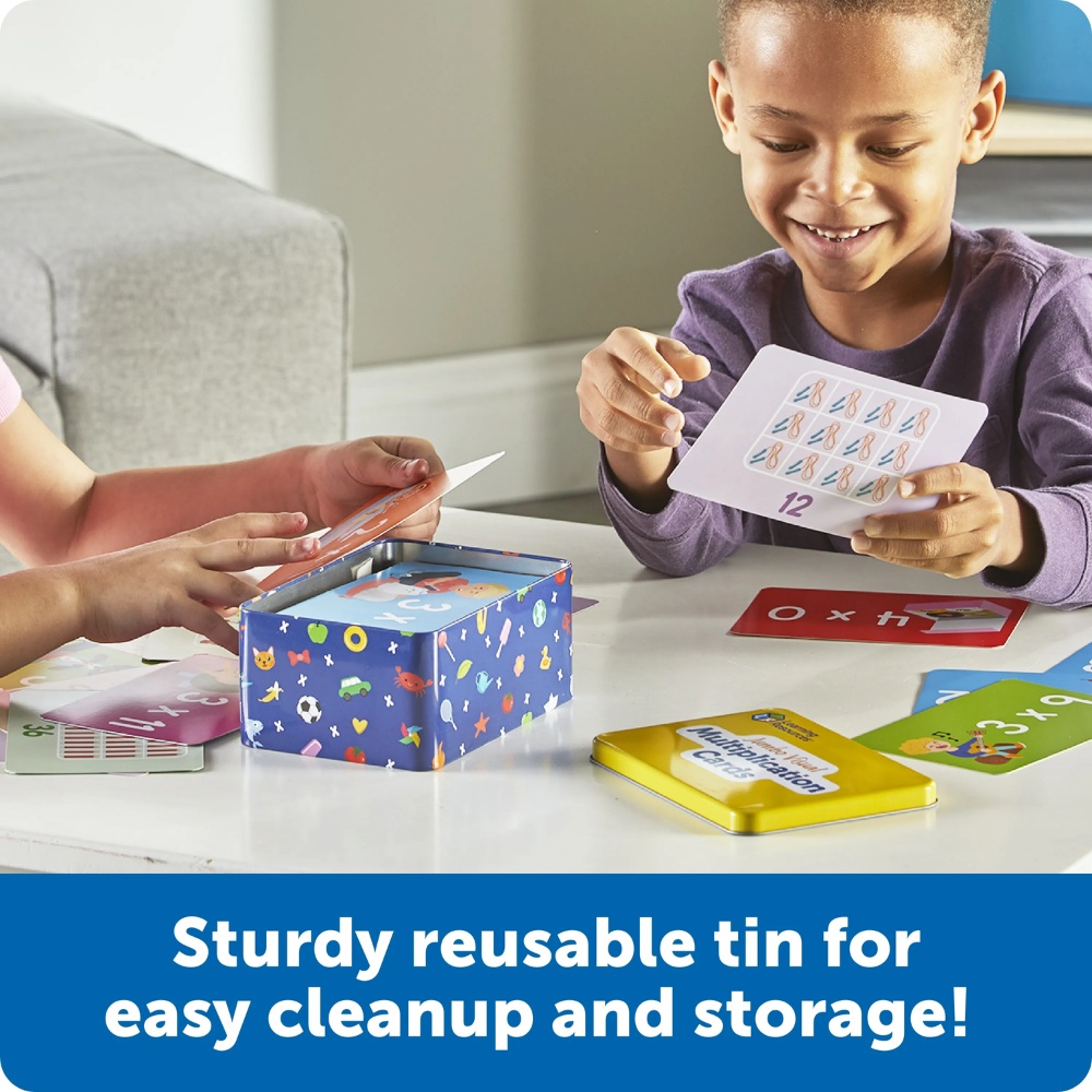 Learning Resources - Jumbo Multiplication Learning Flash Cards in Travel tin - 170 Pieces - Image 3