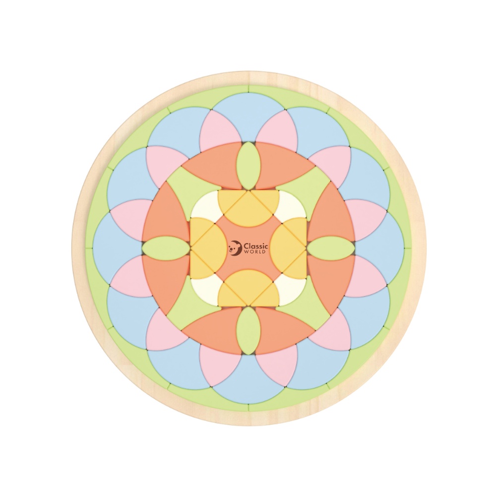 Classic World - Flower Mandala Wooden Block Puzzle - 70 Pieces