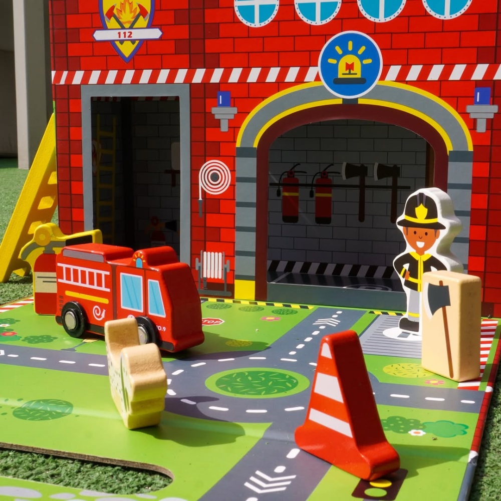 TookyToy - Pretend Play Story Box: Fire Station Toy Set - Image 3