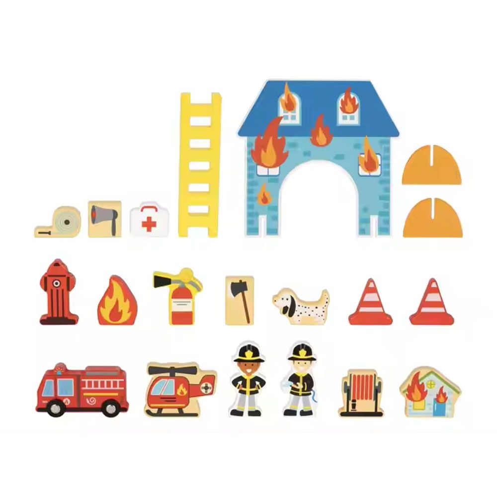 TookyToy - Pretend Play Story Box: Fire Station Toy Set - Image 5
