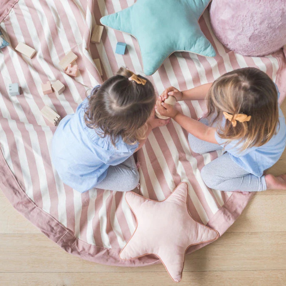 Play&Go - 3-in-1 Playmat & Toy Bag - Stripes Pink - Image 8