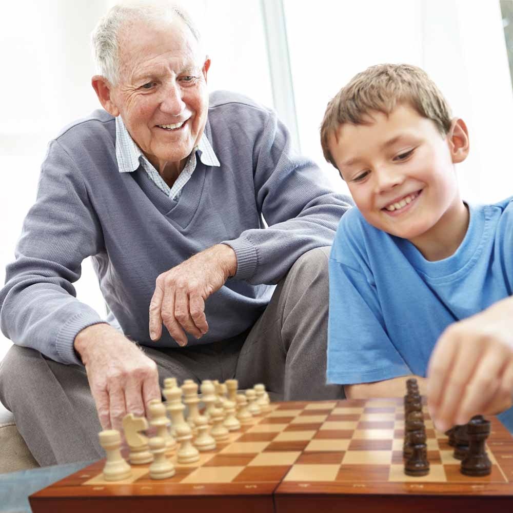 Ambassador - Folding Wooden Chess, Checkers, & Backgammon Set - Image 2