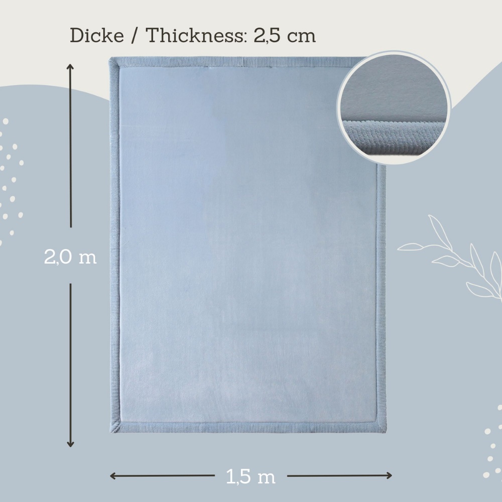 Hakuna Matte - CloudSoft Play Mat Carpet - Sky Blue 200 x 150 x 2.5 cm - Image 3