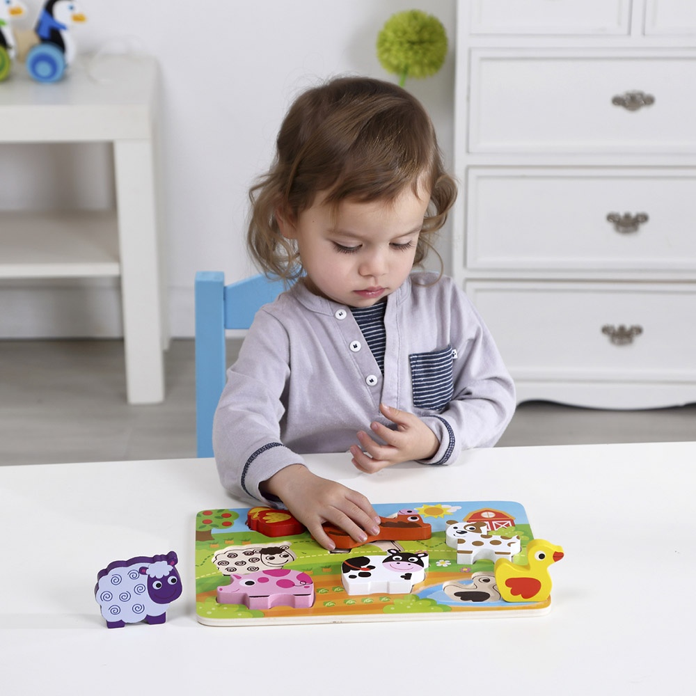 TookyToy - Wooden Chunky Farm Animasl Puzzle - Image 2