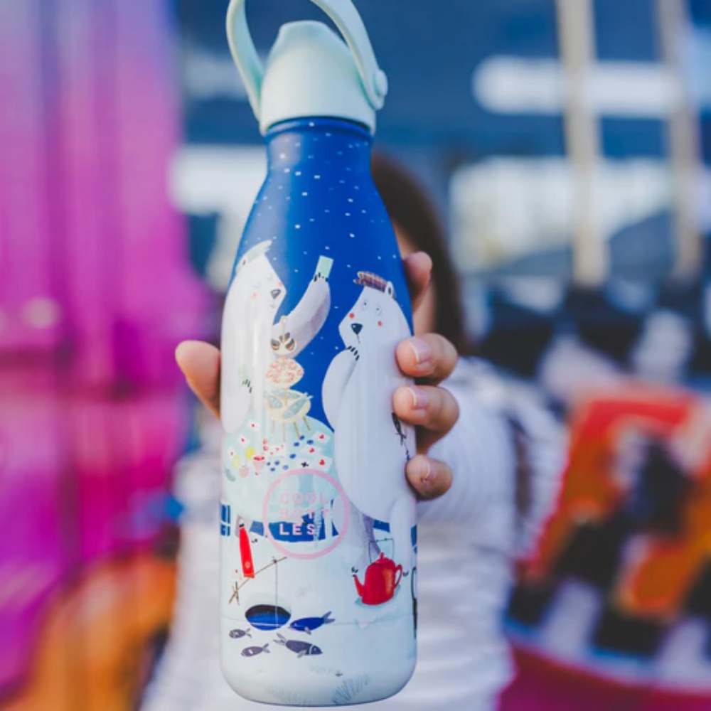 Cool Bottles - Kids Triple-Insulated Water Bottle - Polar Bears 350ml - Image 2