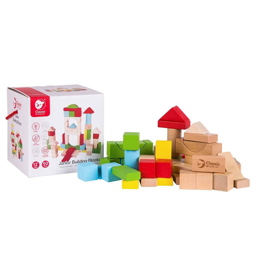 Classic World - Wooden Building Blocks - Junior Blocks - 50pcs - Image 6