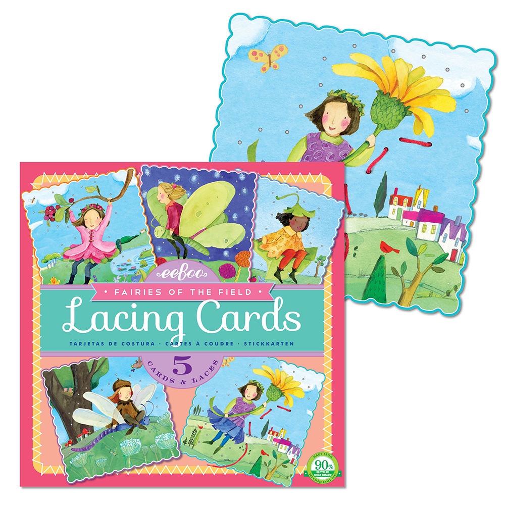 eeBoo - Fine Motor Lacing Activity Cards & Laces - Fairies of the Field -**
