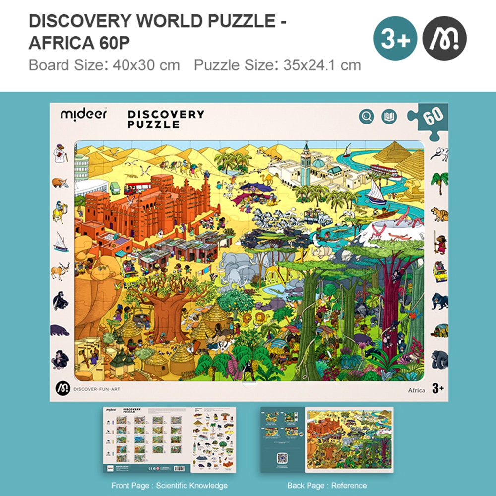 Mideer - Big World Small World Egypt-Themed Discovery Puzzle: 60 Pieces - Image 2