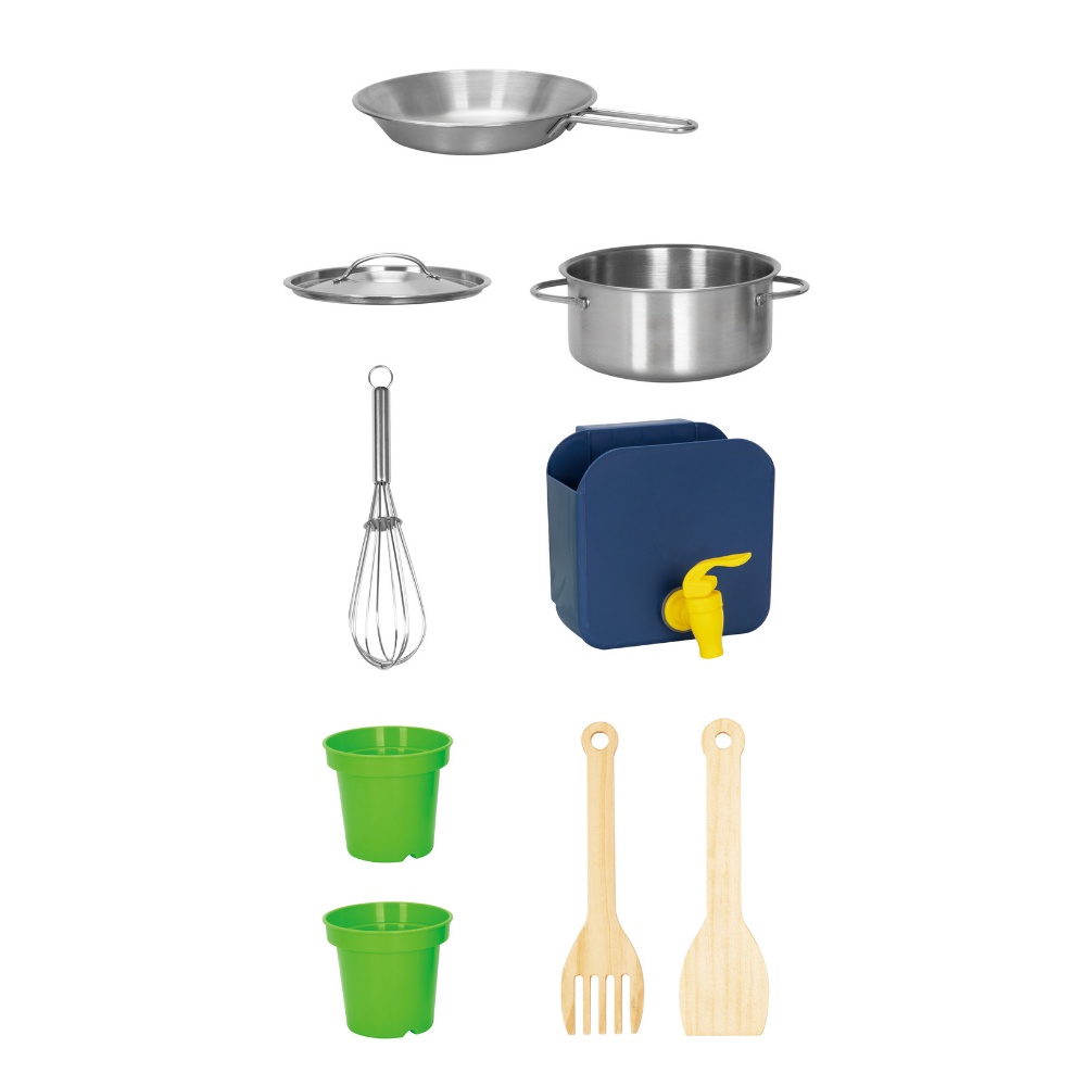 TookyToy - Outdoor Wooden Mud Kitchen with Accessories - 8 Pieces - Image 10