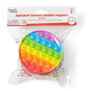 Hand2Mind - Alphabet Sensory Bubble Fidget Poppers - Phonics Learning Toy - Set of 6