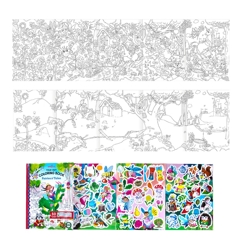 eeBoo - Fold-Out Colouring Book with Stickers - Fairies And Tales - Image 4