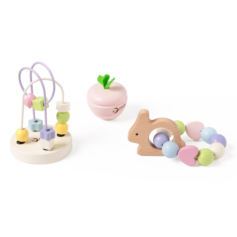 Classic World - Mara Baby Play Set with Bead Maze, Rattle and Lacing Beads - 3 Pieces - Image 5